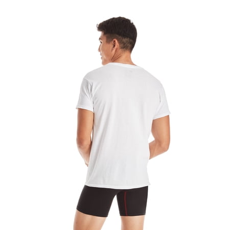 Hanes Men's Value Pack White Crew T-Shirt Undershirts, 6 Pack - Image 6