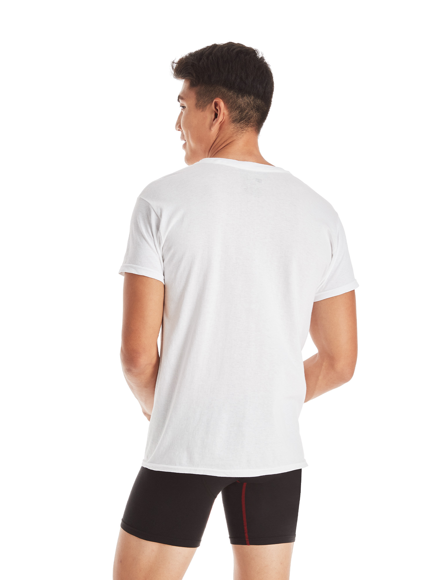 Hanes Men's Value Pack White Crew T-Shirt Undershirts, 6 Pack - image 5 of 10