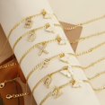 thumbnail image 4 of GOSFRY 14K Gold Plated Dainty Butterfly Initial Anklet Handmade Cuban Chain White Butterfly A-Z Alphabet Letter Initial Anklets Personalized Summer Beach Jewelry Gifts, 4 of 9
