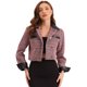 thumbnail image 1 of Chaqueta Corta de Tweed para Mujer Blazer Vintage de Tela de Cuadros con Solapa y Doble Botonadura rojo S, 1 of 5
