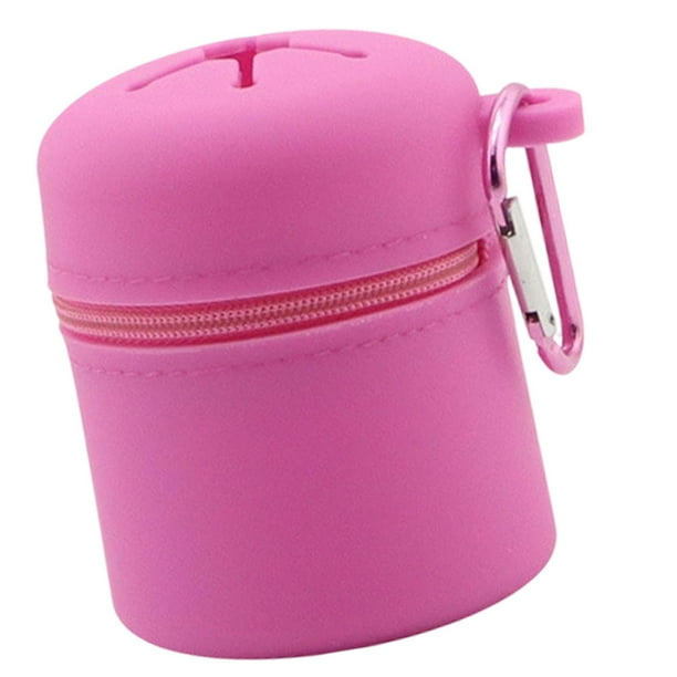Caja para pesca con mosca, aparejos de pesca, con cremallera y mosquetón, estuche portátil Rosa