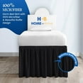 thumbnail image 6 of HNB Store Microfiber TwinXL 42" inch Drop Length Ruffled Dorm Bedskirt Made | Black, 6 of 7