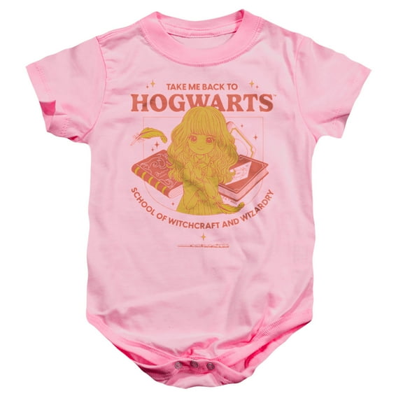 Harry Potter Hermione Back To Hogwarts Unisex Infant Snap Suit for Baby, Pink, X-Large