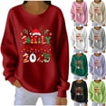 thumbnail image 5 of Yangnuo Womens Trendy Casual Christmas Theme Crew Neck Sweatshirts 2025 Ladies' Fashionable Loose Casual Letter Printed Long Sleeved Round Neck Sweatshirt Top, 5 of 5