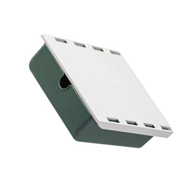 Moyic Caja de almacenamiento de plástico para debajo del cajón del escritorio, caja de almacenamiento de perforación libre, bandeja para lápices de Almacenamiento y organización del hogar Verde Moyic HA080122-02
