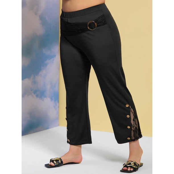 Tallas grandes O Panel de encaje Pantalones de bootcut Rosegal Pantalones de talla grande