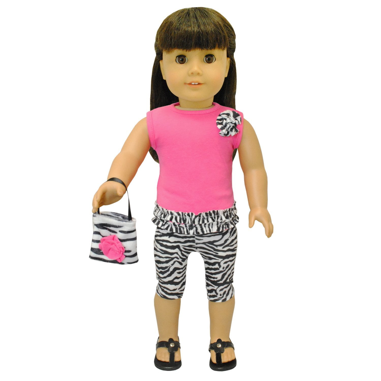 Bow Legging 18 in Doll Clothes Fit American Girl Pink Embroider Butterfly Top