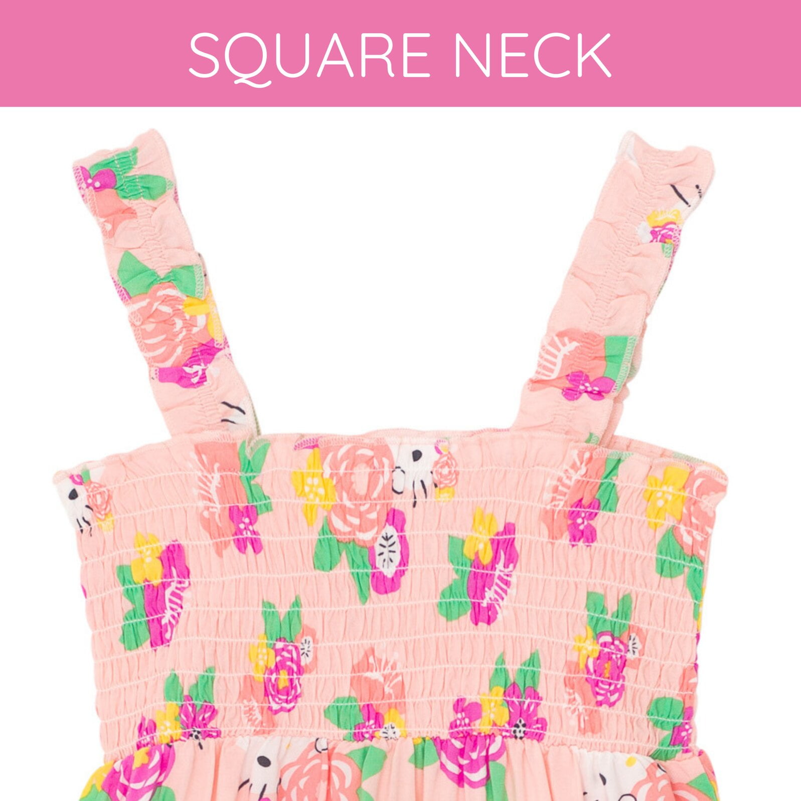 Hello Kitty Floral Square Neck Smocked Cami Maxi Dress Little Kid to Big