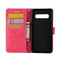 thumbnail image 4 of S10 Case, Samsung Galaxy S10 Case - Allytech Premium Wallet PU Leather with Fashion Embossed Flower Magnetic Clasp Card Holders Flip Cover with Hand Strap, Rose, 4 of 6