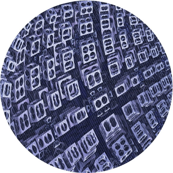 Ahgly Company Indoor Square Patterned Crocus Purple Area Rugs, 3' Square