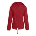 thumbnail image 6 of Admvng Womens Rain Jacket Plus Size Lightweight Waterproof Zipper Hooded Jacket Raincoat Jacket with Pockets S-5XL, 6 of 7