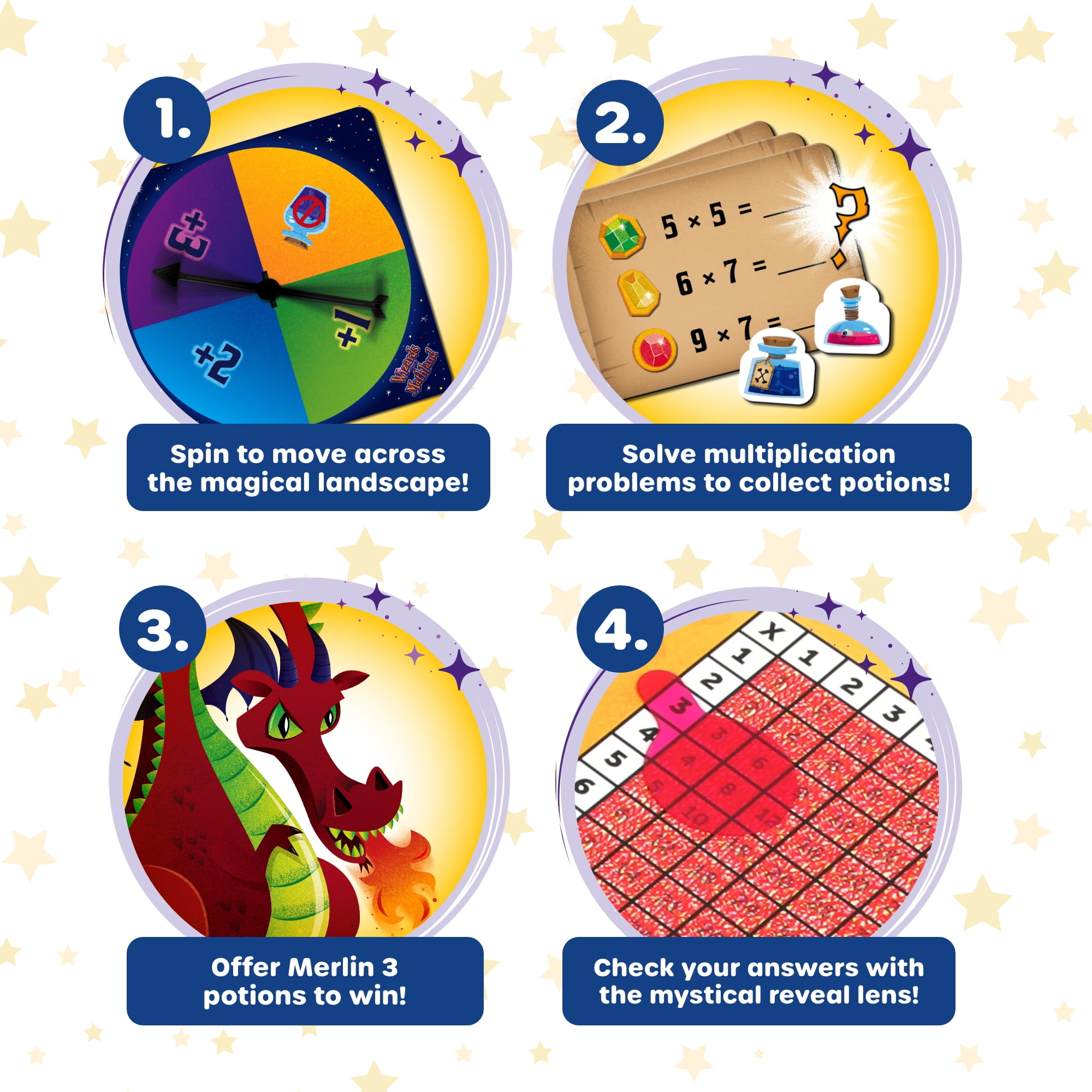 Learning Resources Wizards of Mathland - Multiplication Math Games for Kids, Ages 7+