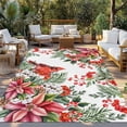 thumbnail image 2 of Cardinal Bird Outdoor Rug for Patio/Deck/Porch, Non-Slip Large Area Rug 4 x 6 Ft, Winter Poinsettia Berry Pine Cones Floral Indoor Outdoor Rugs Washable Area Rugs, Camping Rug Carpet Runner, 2 of 8