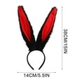 thumbnail image 2 of Bunny Ears Headband with Shapeable Wire for Dress Up and Themed Parties - Soft Headband for All Ages and Holiday Events(Black), 2 of 7