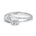thumbnail image 5 of BERRICLE Sterling Silver 2-Stone Rings Cubic Zirconia CZ Promise Split Shank Ring for Women, Rhodium Plated Size 5, 5 of 8