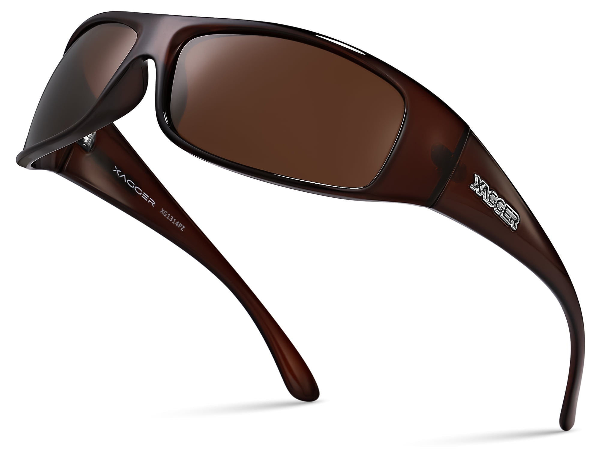 Xagger Polarized Wrap Around Sunglasses for Men Women Sports Driving Fishing Anti-Glare UV400 Sun Glasses