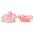 thumbnail image 2 of Glass Candy Dish with Lid Iridescent Pink Bunny, 2 of 2