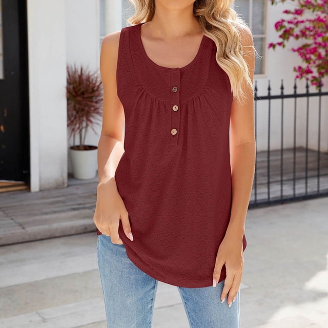 LSLJS T-shirt à Manches Bouffantes Ajouré Col en V Mode Décontractée pour Femmes, Débardeurs pour Femmes