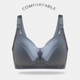 thumbnail image 4 of DuoJiaJ Plus Size Cotton Nursing Bra Women's Breastfeeding Maternity Bra Comfort Support Wireless T-Shirt Bras Gray, 4 of 5