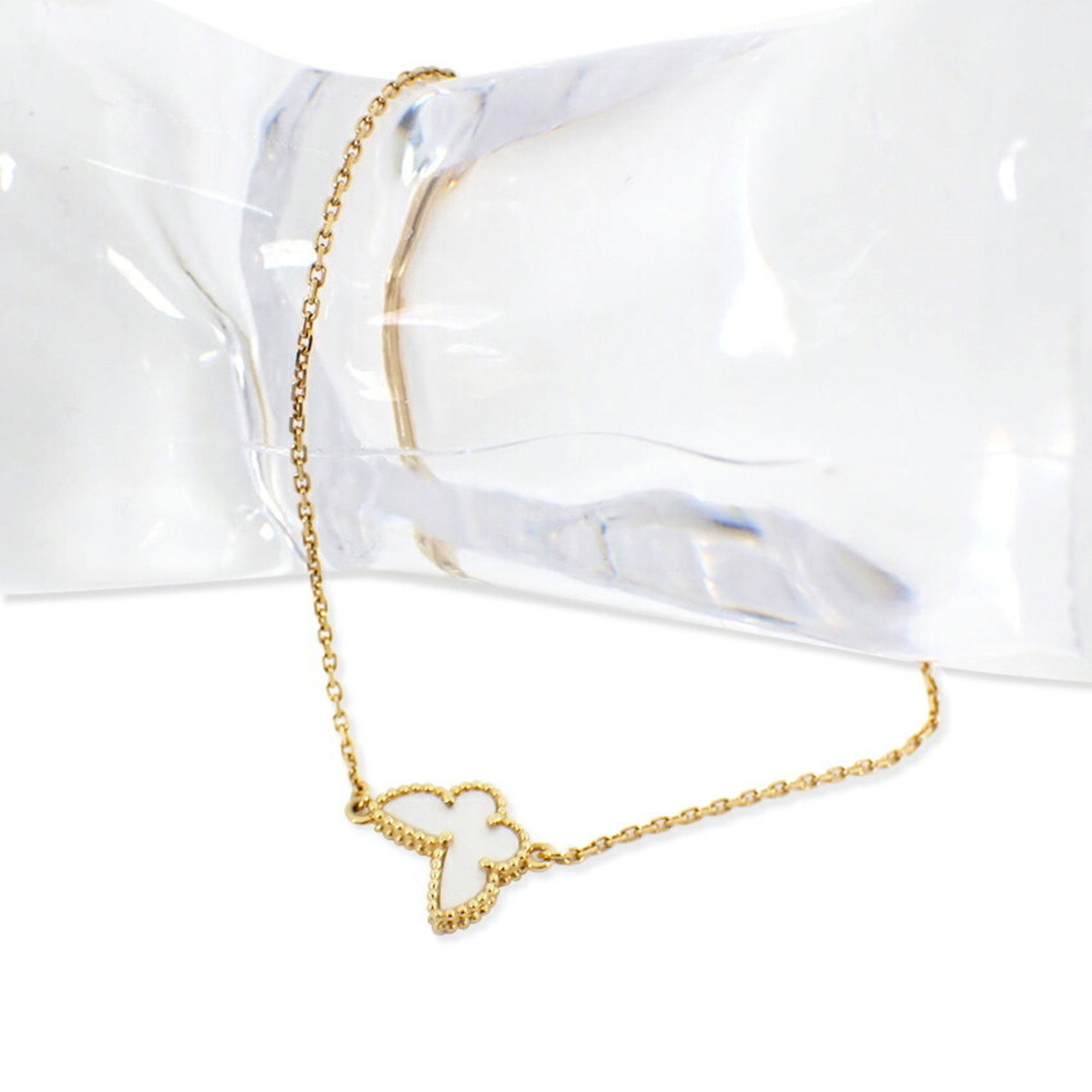 Pre-Owned Van Cleef & Arpels 750YG Sweet Alhambra Shell Papillon Bracelet (Good)