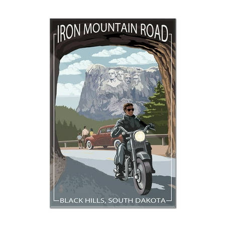 Black Hills, South Dakota - Iron Mountain Road Biker Scene - Lantern Press Artwork (8x12 Acrylic Wall Art Gallery