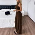 thumbnail image 7 of LEKWK Two Piece Sets for Women Sleeveless High Neck Pleated Tank Tops and Elastic Waist Wide Leg Pants Summer Fashion Casual Vacation Daily Wear, 7 of 7