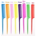 thumbnail image 2 of 8 Pieces Rat Tail Combs Styling Comb ABS Plastic Tail Comb for Parting hair Braiding Back Combing Root Teasing Adding Volume Evening Styling 8 color, 2 of 5