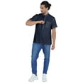 thumbnail image 2 of Atasi Short Kurta Mandarin Collar Tee Solid Short Sleeve Henley Shirt With Pocket, 2 of 7