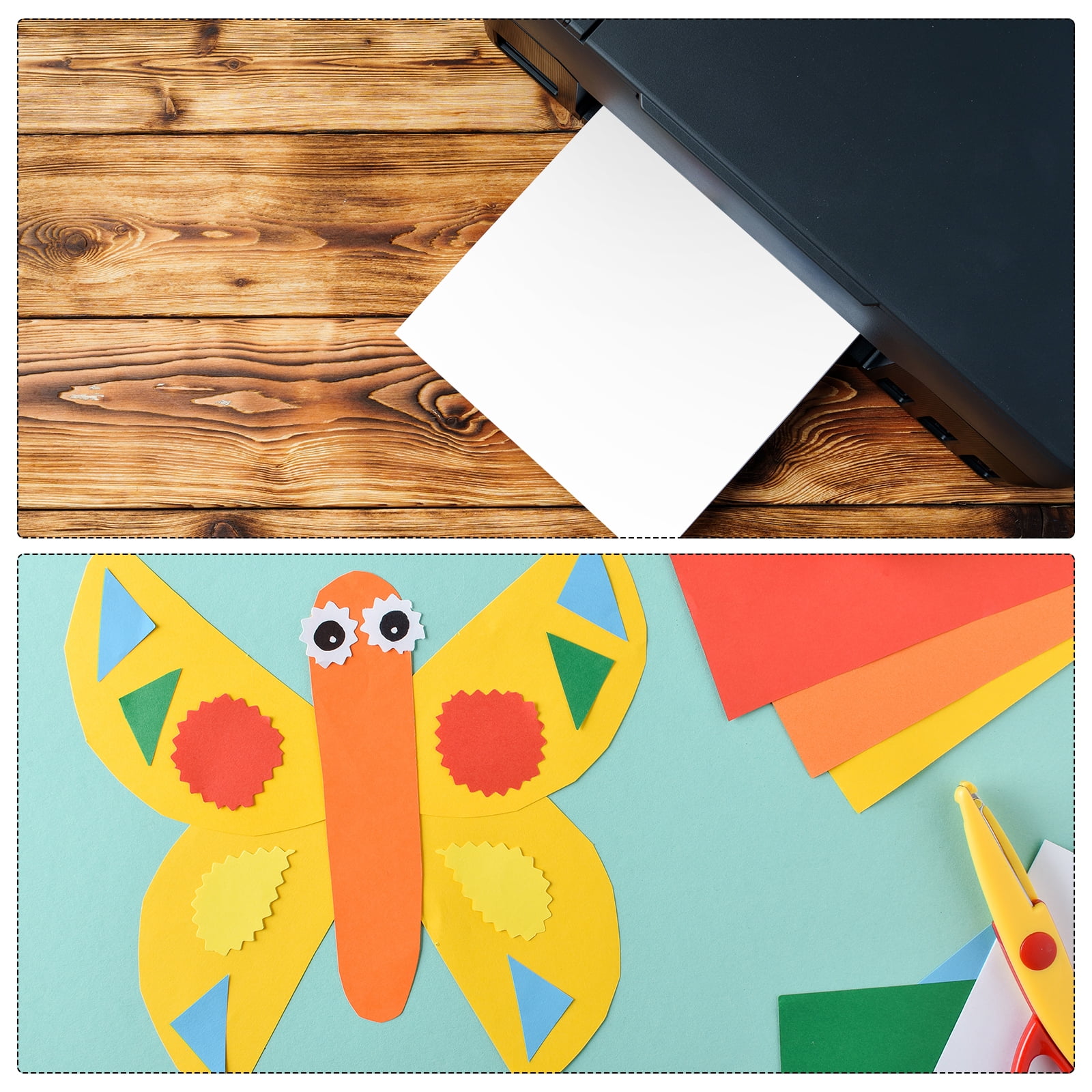 Uxcell 50 Sheets 7.87" x 11.81" Colored Sticker Paper Printable 250gsm Blue