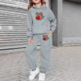thumbnail image 2 of Tween Girls Valentines Day Hooded Tracksuit With Leopard Print Heart Design Jogger Outfit Kids Casual Sets Clothes, 2 of 6