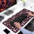 thumbnail image 2 of Long Mouse Pads for Desk,Burgundy Rock Skull Pattern Desk Mats on Top Of Desks, Desk Mouse Pad Extra Large with 3mm Non-Slip Base and Stitched Edge for Gaming,Office,Work,Home 31.5"x15.7", 2 of 6