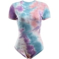 thumbnail image 5 of CutiePlusU Cotton Button Crotch Bodysuits Adult Romper Onesie- Irregular Tie Dye Unisex Purple XS, 5 of 5