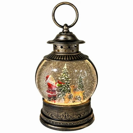 Christmas Snow Globes Lantern, Musical Snow Globe Christmas Decorations Water Lantern, Santa Claus Elk Scene Rotating Flashing Lanterns, Holiday Decor Xmas Gifts