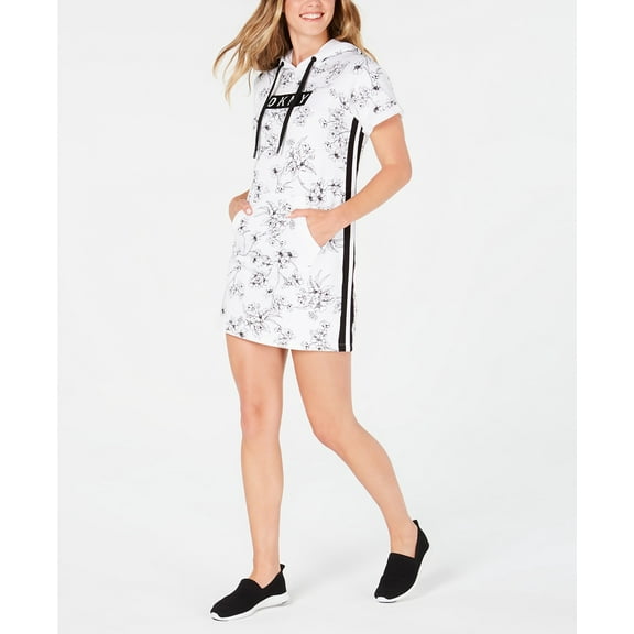 Dkny Womens Sport Printed Hoodie Sneaker Dress Size S