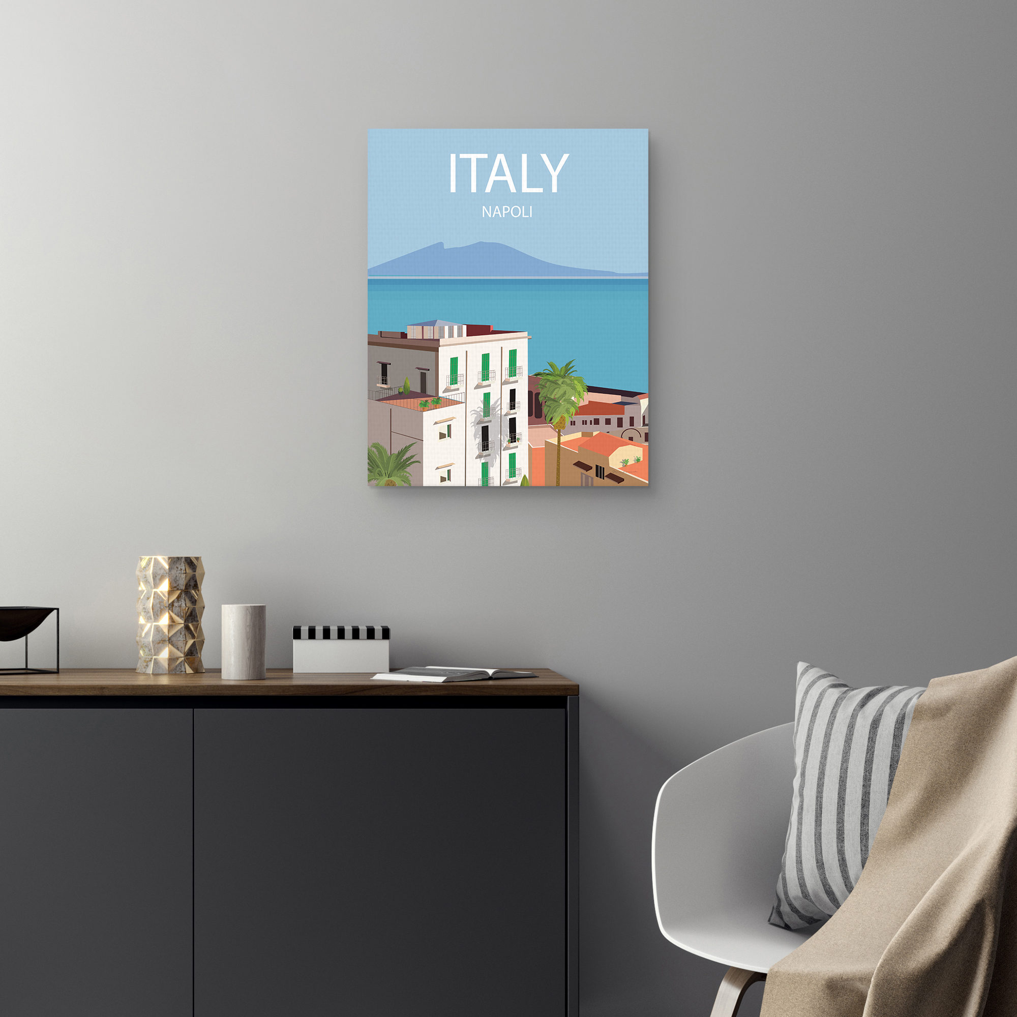 Masterpiece Art Gallery Napoli Cities Canvas Art Print, 22" x 28", by Omar Escalante