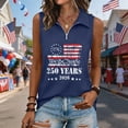 thumbnail image 2 of Trendfront Womens Patriotic Quarter Zip Tops Sleeveless Collared We The People Graphic American Flag 4th Of July 250th Anniversary Golf Shirt, 2 of 4