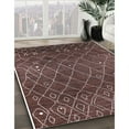 thumbnail image 3 of Ahgly Company Machine Washable Indoor Square Industrial Modern Bakers Brown Area Rugs, 7' Square, 3 of 7
