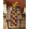 thumbnail image 5 of Orange Pumpkin Fall Table Runner 72 Inches, Thanksgiving Purple Floral Berry Farmhouse Bed Runner Dresser Scarves Tabletop for Indoor Outdoor Parties/Ceremony/Banquet, 13" x 72", 5 of 8