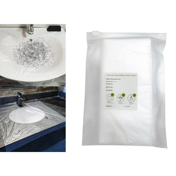 Recogedor de pelo de barba, 20 hojas, protectores de fregadero de fácil limpieza para hombres, corte de peluquero, afeitado de cabello Colco Pelo de barba Recibir
