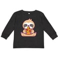 thumbnail image 3 of Inktastic Sloth Pizza Boys or Girls Long Sleeve Toddler T-Shirt, 3 of 5