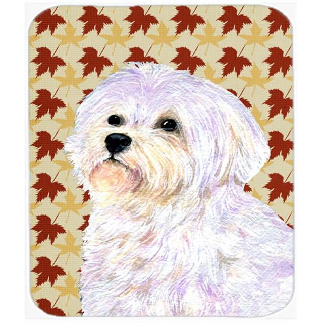 Carolines Treasures SS4375MP Maltese Fall Leaves Portrait Mouse Pad- Hot Pad Or Trivet