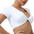 thumbnail image 3 of WBQ Sexy V-neck wrinkle sports fitness yoga top S-XXL, 3 of 6