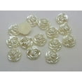 thumbnail image 3 of U8MO 200 Ivory Acrylic Flatback Pearl Engraved Rose Flower Cabochons 12mm Bow Center, 3 of 5