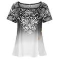thumbnail image 3 of Birdeem Mode Femme Blouse Imprimée Décontractée Manches Courtes T-Shirt Été Boutons Hauts, 3 of 11