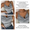 thumbnail image 3 of Camiseta sin mangas fruncida con cuello Halter para mujer, Top sin mangas de Color puro, camiseta sin espalda a la moda, Top ajustado con tirantes, 3 of 6