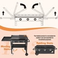 thumbnail image 3 of SIXDAY 45,000 BTU 3-Burner 35" Flat Top Propane Grill, Portable Outdoor Griddle with Foldable Shelves for Camping, BBQ and Tailgating, 3 of 6