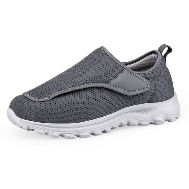 Deporte Con Zapatos Ortopédicos Sin Cordones Anchos para Hombres Diabéticos Cierre Ajustable Absorción Impactos Fascitis Plantar