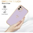 thumbnail image 3 of Compatible with iPhone 12 Case for Women Girls Cute Gold Heart Pattern Luxury Plating Soft TPU Silicone Shockproof Phone Case Protective Bumper Cover for iPhone 12(6.1 inch),Purple, 3 of 7