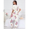 thumbnail image 2 of Chiclily Women's Loungewear Sets 2 Piece Pajama Sets Matching Outfits T-shirt Long Pants Lounge Set Sweatsuits, Flower Pink Medium, 2 of 5
