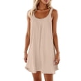 thumbnail image 1 of Vestido holgado con tirantes estilo playa para mujer: vestido de verano ligero y elástico con cuello en V, 1 of 5